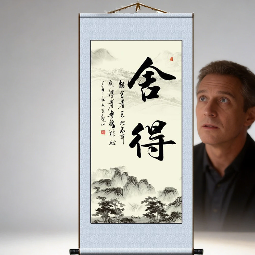 

DA zhan hongtu Living Room Decoration Calligraphy Inspirational Study Porch and Painting, Heavenly Rewards, Diligence Scroll