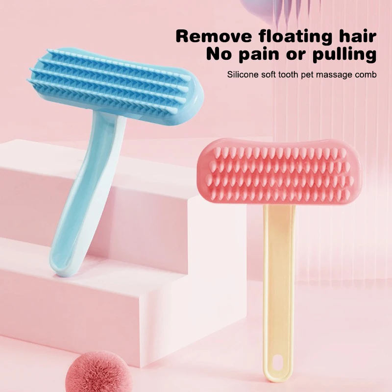 Soft Silicone Pet Rabbit Comb Grooming Trimmer Massage Brush For Guinea Pig Chinchilla Cleaning Grooming Tools Accessories