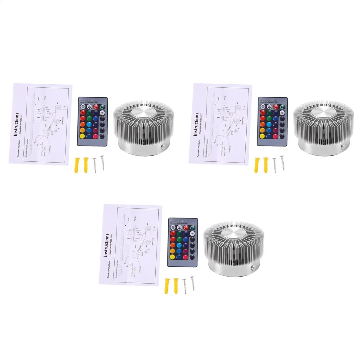 【illumine】-3x-3w-colore-rgb-tournesol-applique-moderne-eclairage-led-pour-la-decoration-interieure-couloir-allee-restaurant