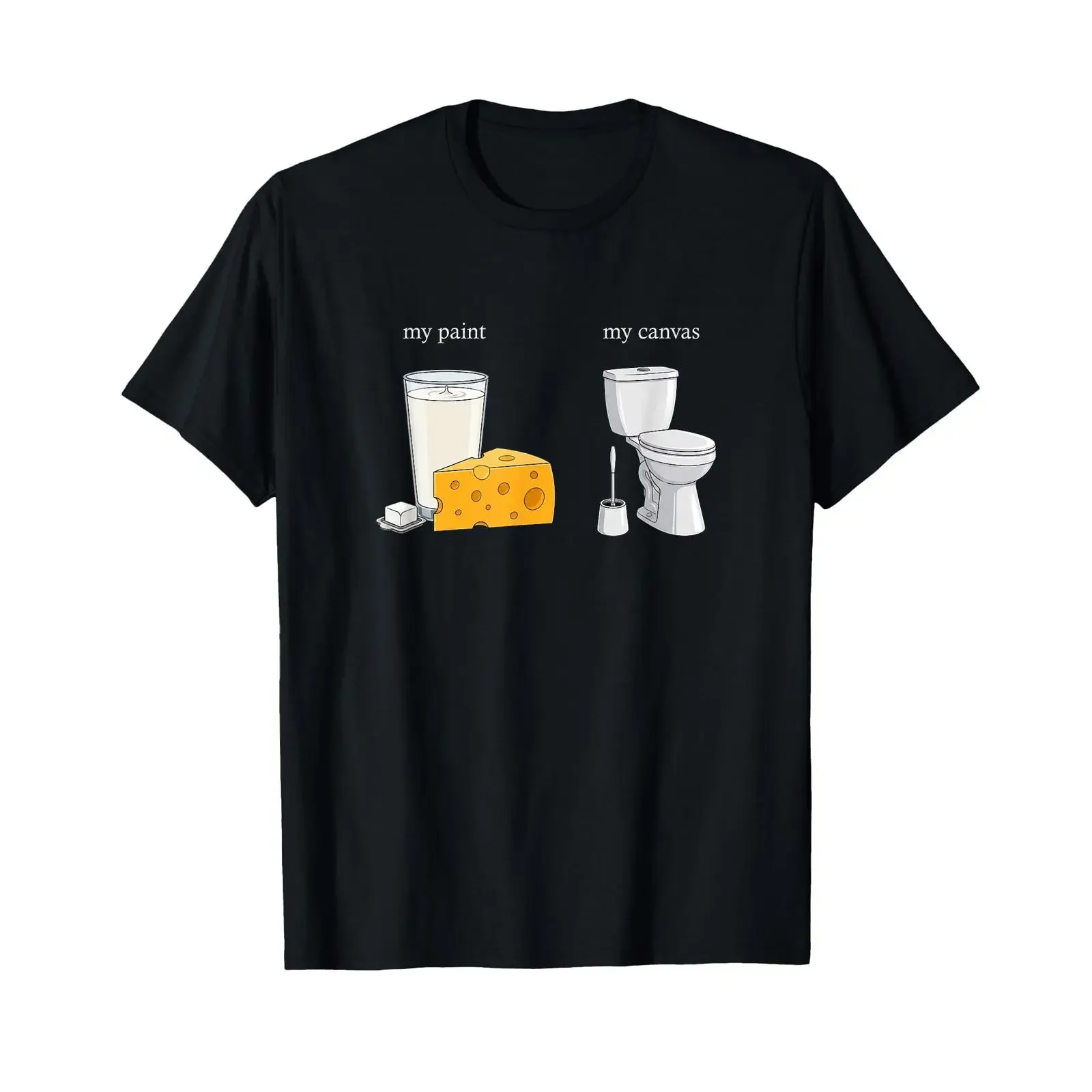 Milk Cheese My Paint Toilet Canvas Funny Dairy Humor T Shirt vintage Washed Slightly Versatile designer clothes Unisex Soft