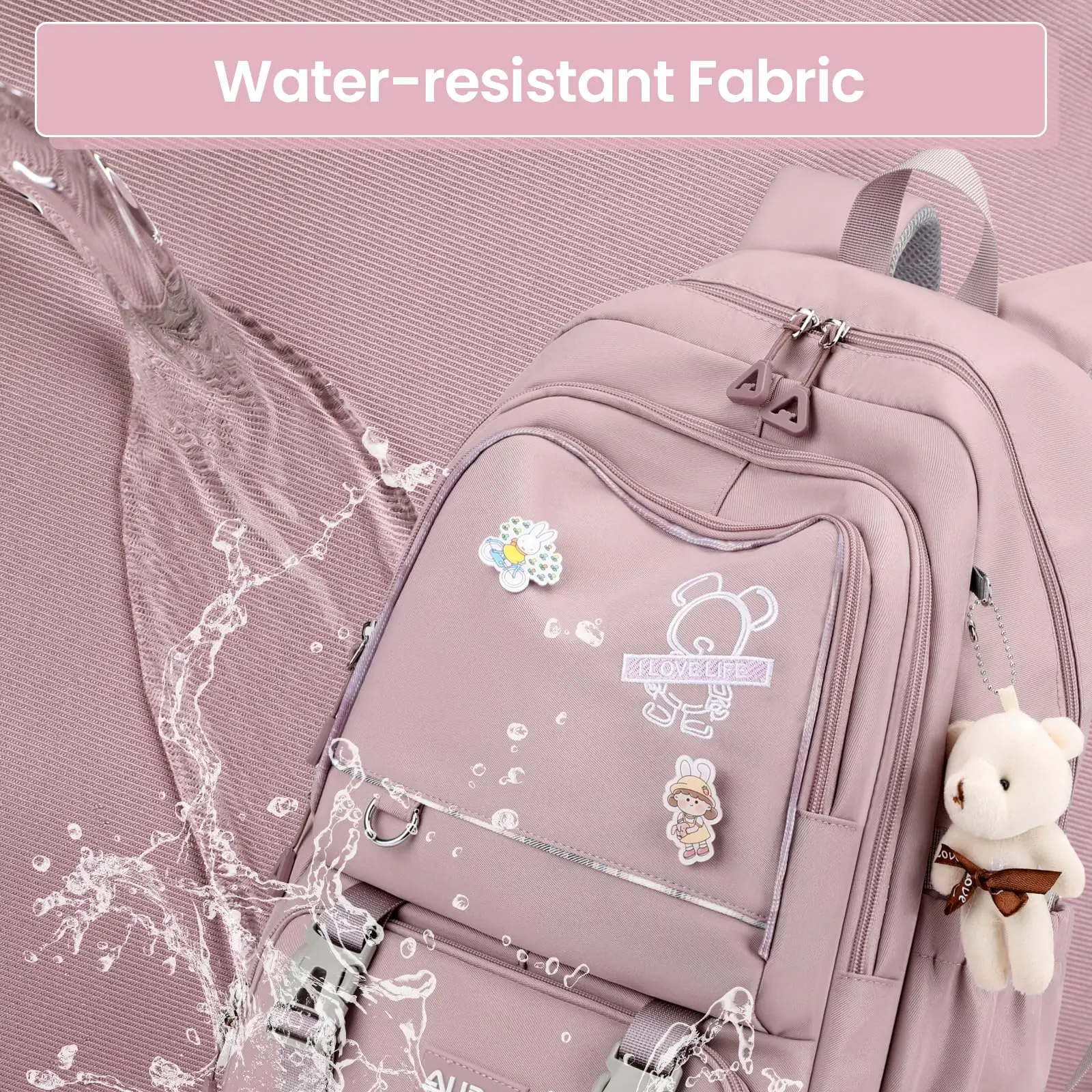 Cartoon Cat School Bags for Girls Kids Waterproof Backpack Ultra-light Kindergarten Primary Kawaii Travel Bookbag