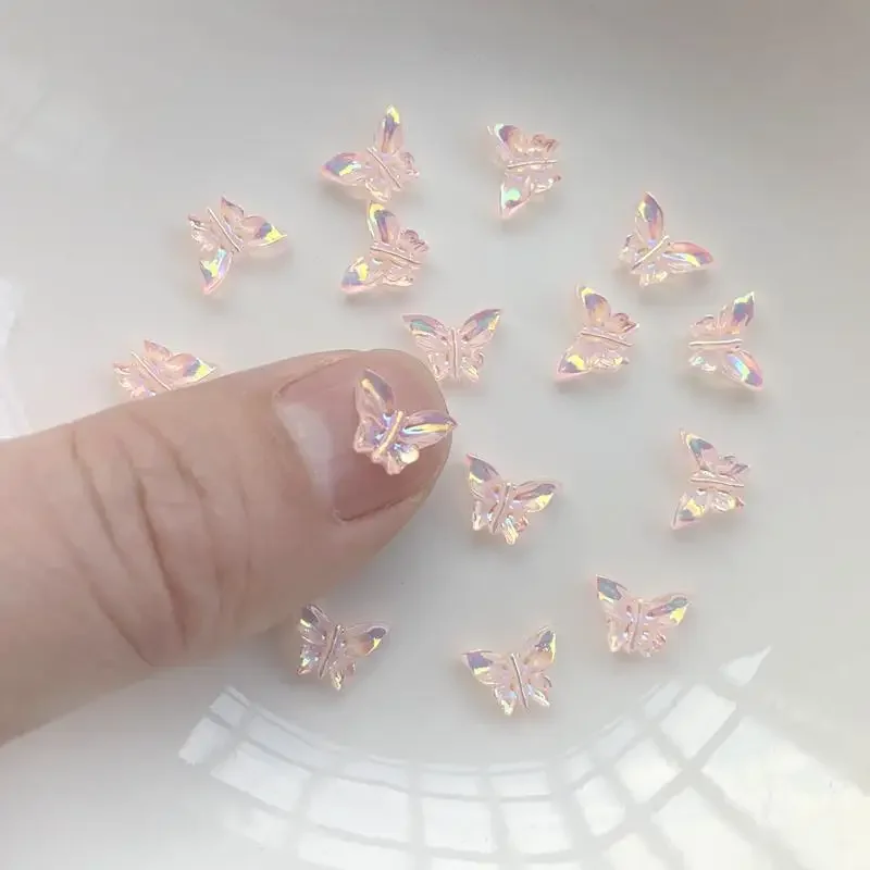 50 pieces / batch AB color crystal butterfly resin flat back nail decoration Earrings accessories DIY jewelry making materials