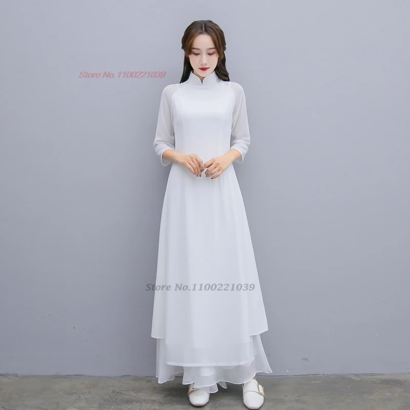 

Cosplay2025 vietnam traditional ao dai dress cheongsam oriental improved qipao party banquet evening dress tea service hanfu dre