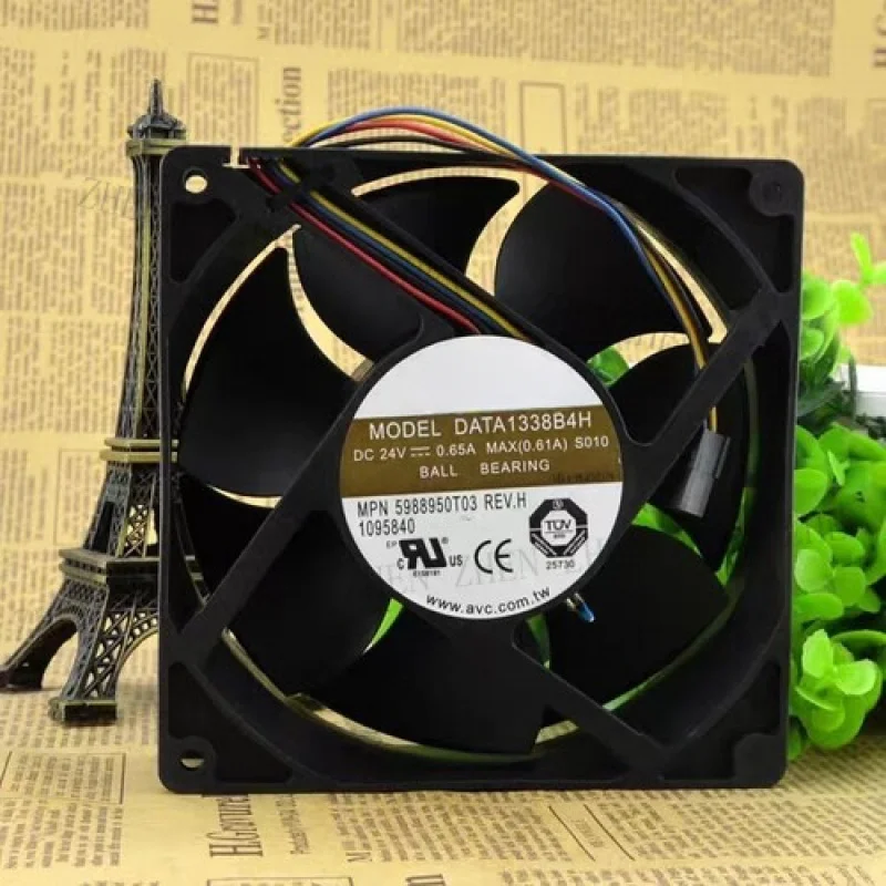 Y  FOR AVC DATA1338B4H 12738 DC24V 0.65A 4-Wire Temperature Controlled Cooling Fan