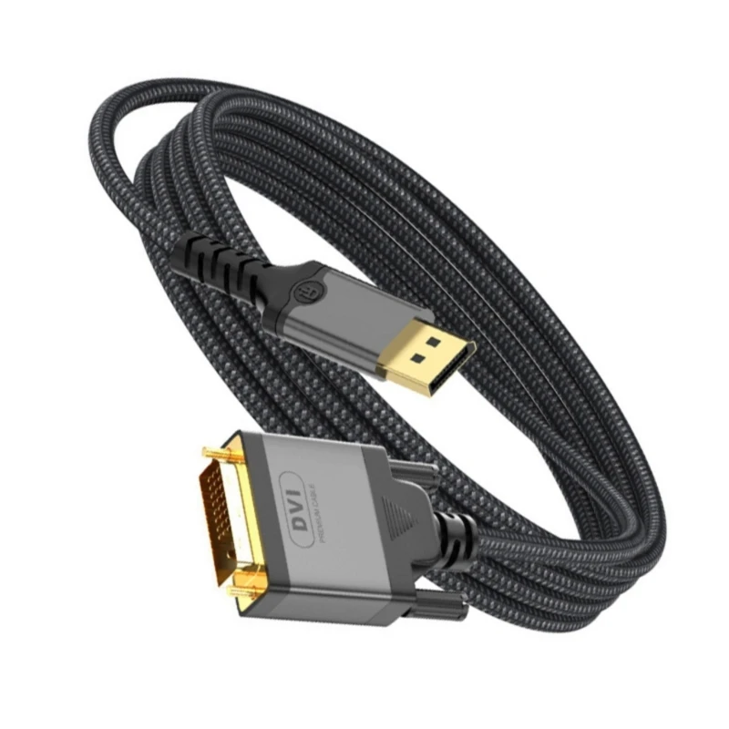 DisplayPort to DVI Cable 1080P 60Hz High Resolution Male to Mmale Adapter Cord