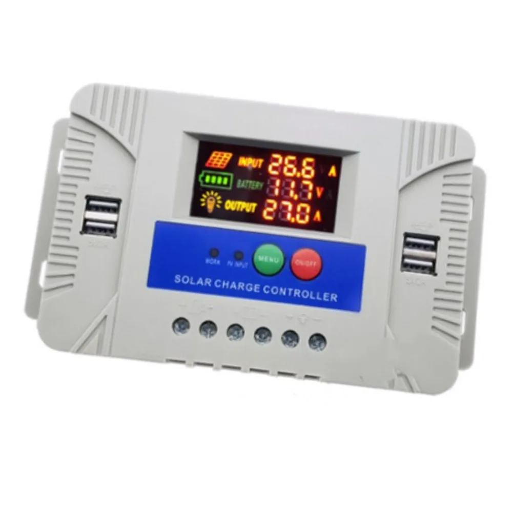 

Adaptive Solar Power Controller For PWM 20A Solar Charge Controller 12V/24V With Temperature Sensor LCD Display Solar Controller