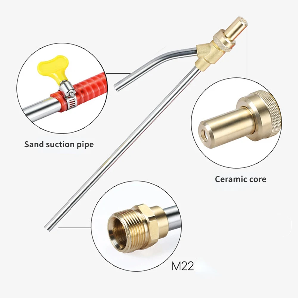 Sand Jet for 1/4 or M22*1.5 Pressure Washer Sandblasting Gun Machine Squirthighpressure Wet Sandblaster Sandblasting Nozzle