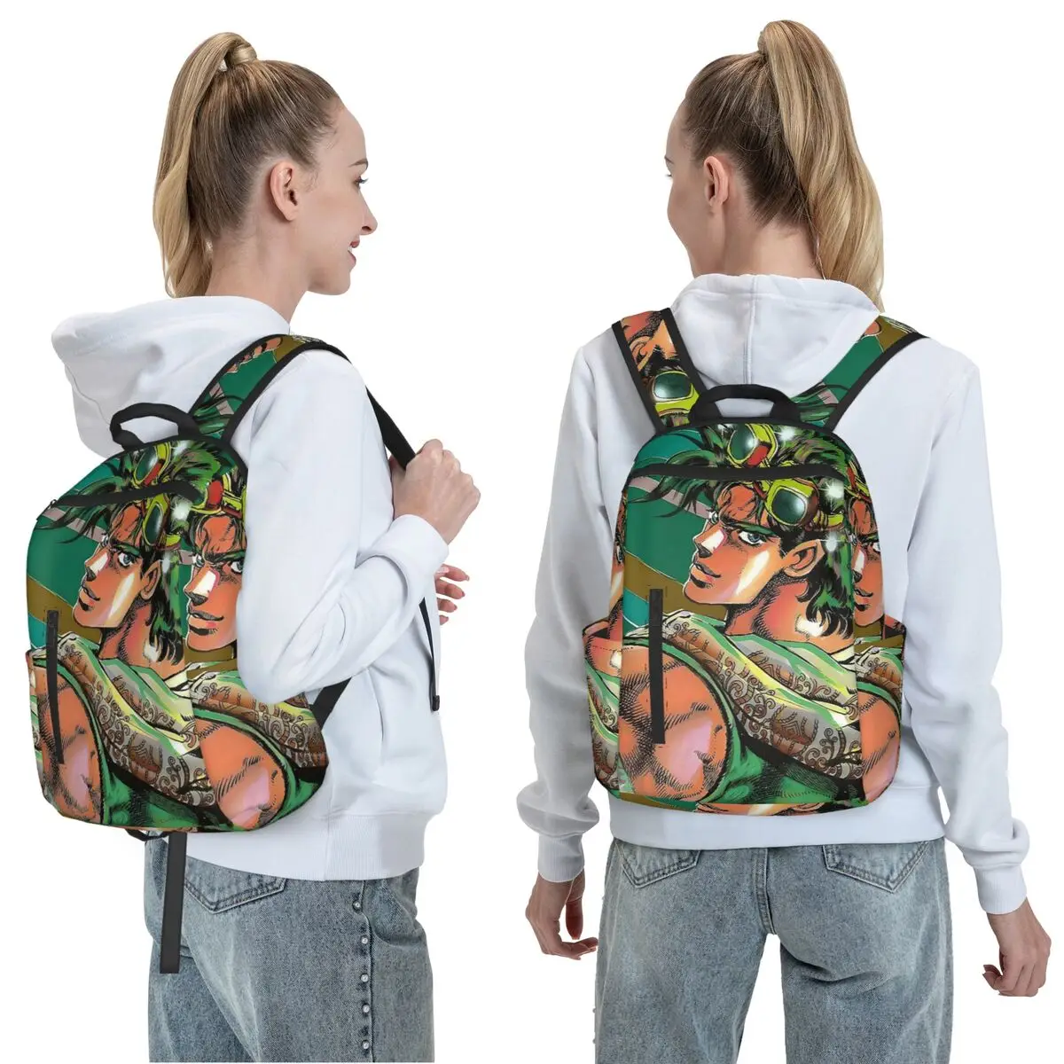 Jojo Bizarre Adventure Joseph Joestar Anime Backpack Daypack Large Capacity BookBag School Bag Shoulder Bags for Men Women
