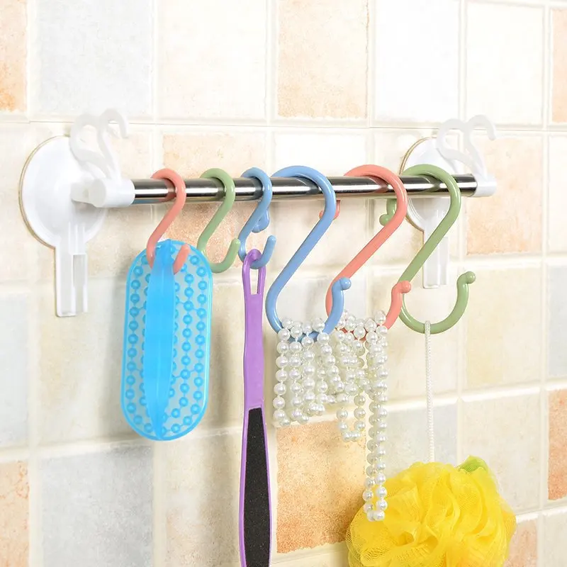 Multi Purpose Colorful S-Shaped Hook Portable Creative Hook Small Size Drying Shoe Rack S Hook Bath Ball Towel Rack