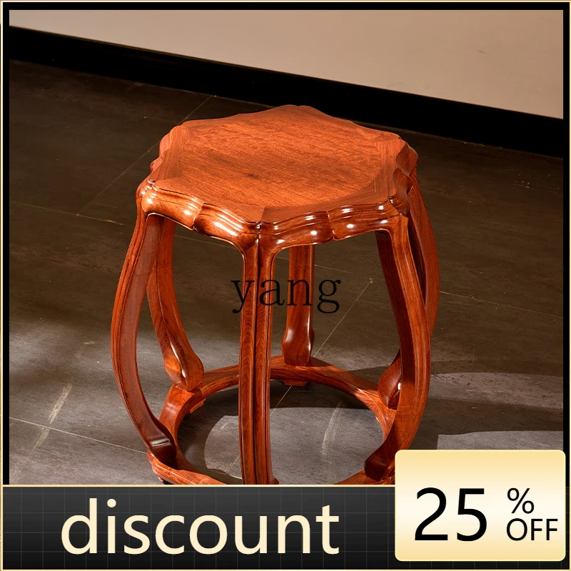 LTT mahogany begonia stool Huali drum stool Chinese solid wood door pier stool