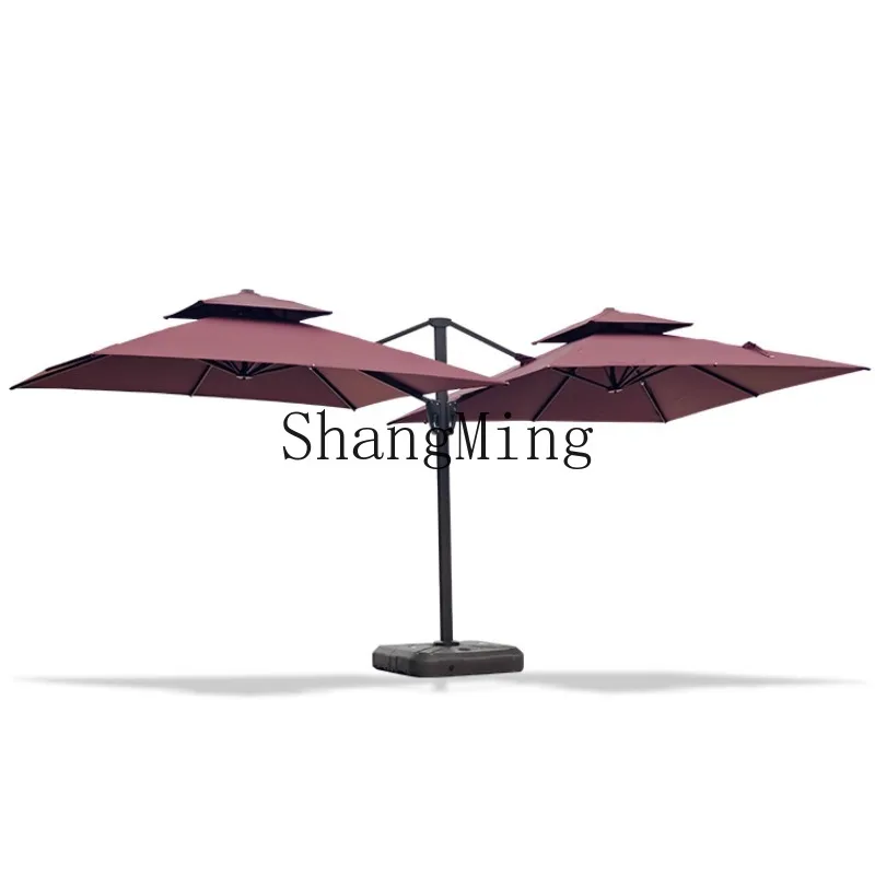 

ZHB Outdoor Parasol Courtyard Double Head Security Property Commercial Outer Swing Garden Large Sun Umbrella