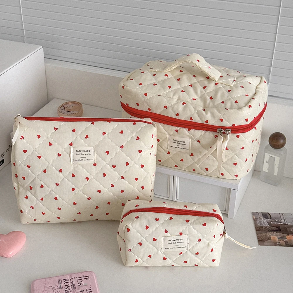 

Fashion Ins Women Quilting Makeup Bag Large Capacity Toiletry Cosmetic Storage Pouch Handbag Ladies Zipper Makeup Bag