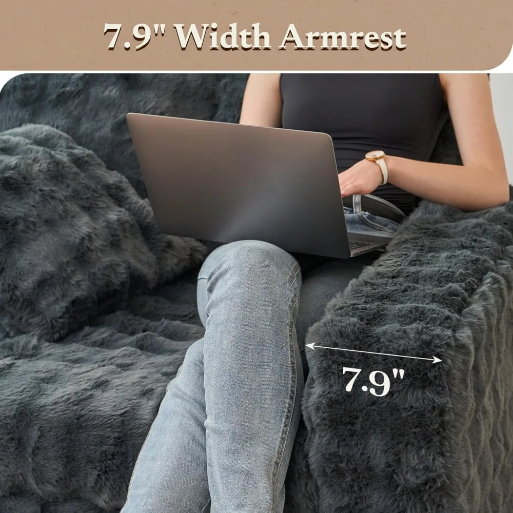 Belffin Upholstered Chaise Lounge Chair Indoor Pull Out Sofa Bed Couch with Pillows Sleeper Couch Plush Corduroy Pull Out Sleepe