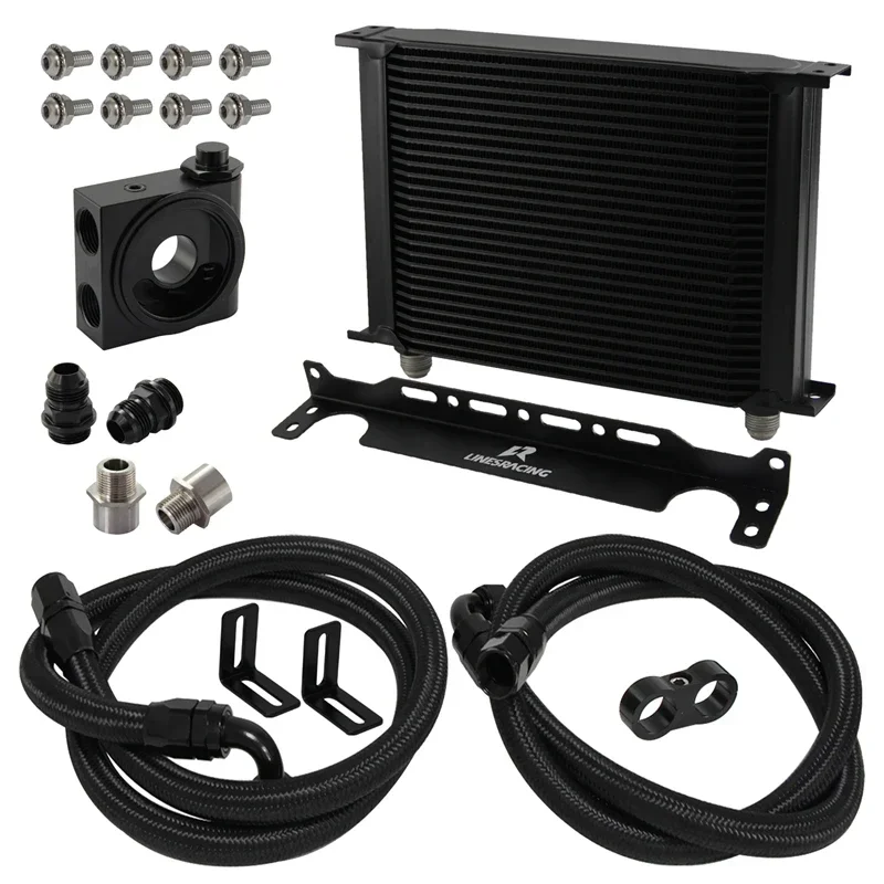 Oil Cooler Kit Universal AN10 25 Row w/ Mounting Bracket Thermostatic 73±0.5° 7/8