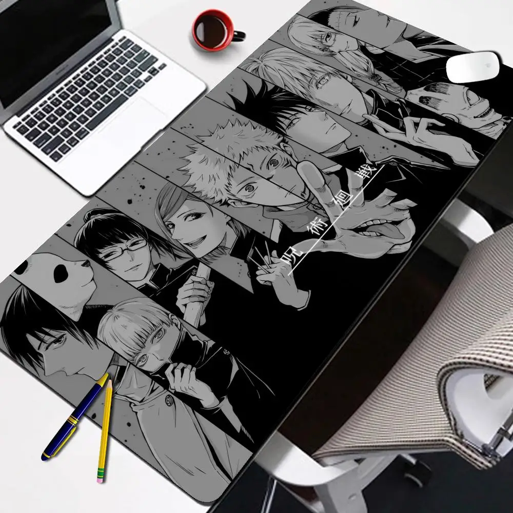 

Black and White Anime Jujutsu Kaisen 90x40CM Large Mouse Pad HD Printing MousePads Computer Gaming Accessories Desk Mat
