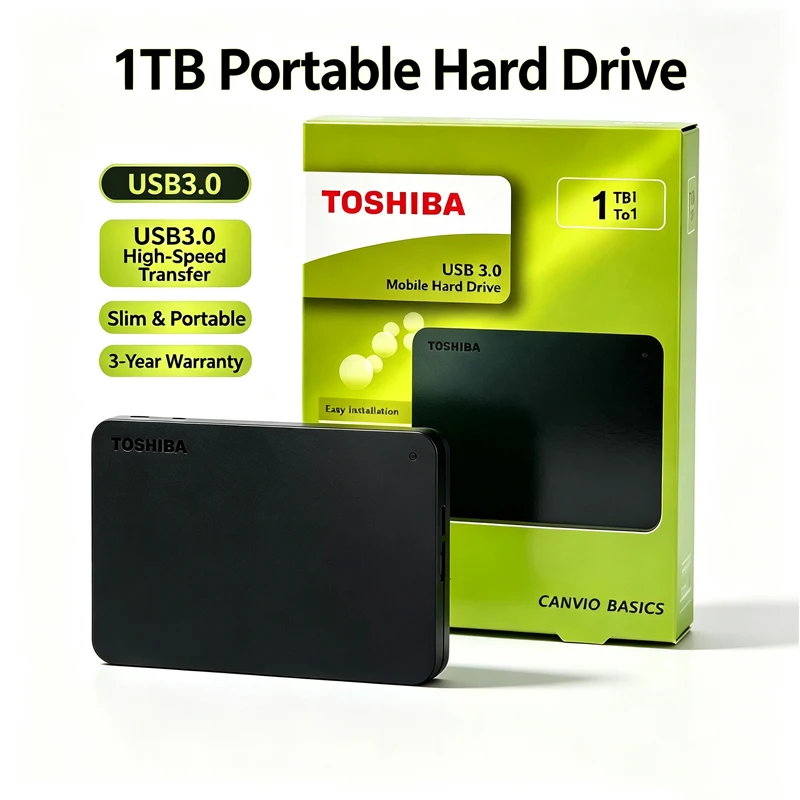 Toshiba A3 External Hard Drive 500GB 1TB 2TB 2.5''Portable Hard Drive USB 3.0 High Speed HDD for Desktop.Laptop.Mac.PS4