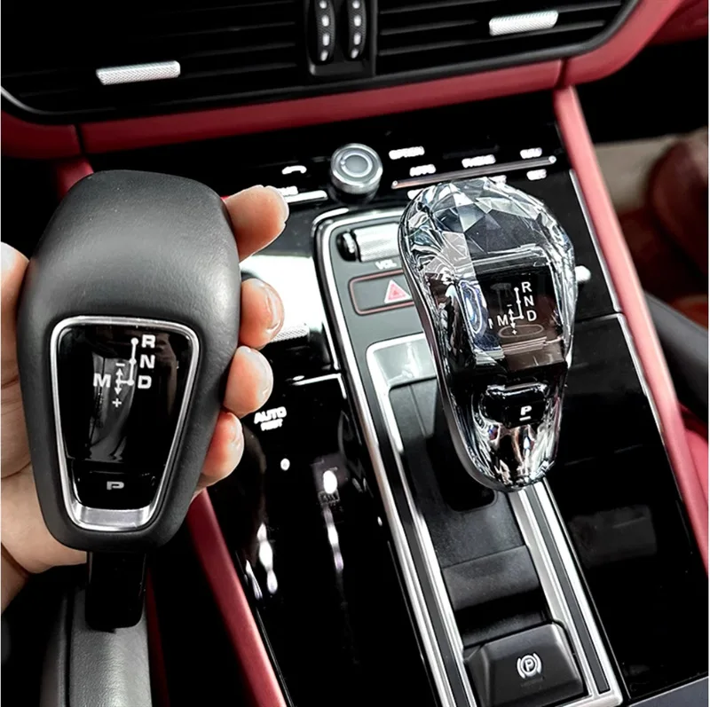 1PCS for Porsche Cayenne Panamera 2017 2018 2019 2020 2021 2022 2023 Crystal Gear Shift Knob Lever Handle,Interior Accessories - Image 2
