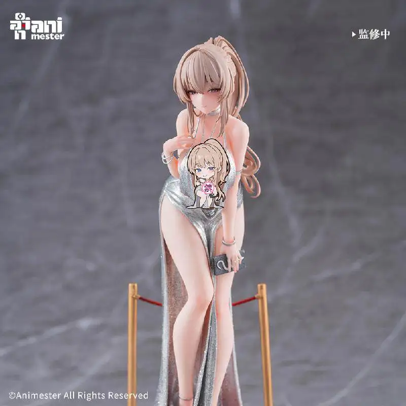 

In Stock Animester Erin Collectible Pvc Figure Glitter Silver Evening Dress Adult Collection Desktop Display Decorative Ornament