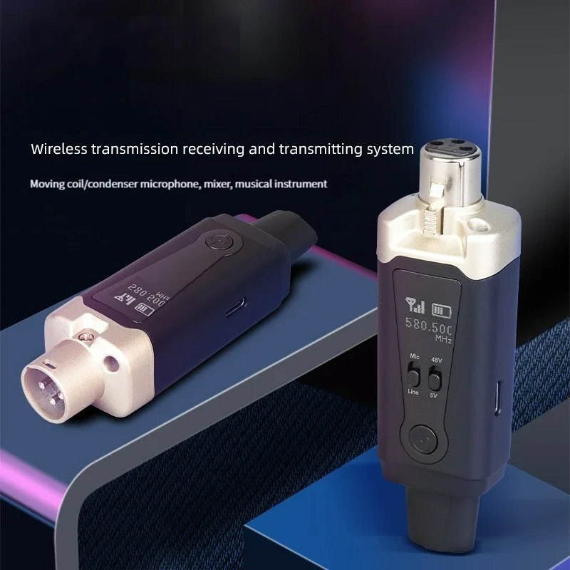 for UHF Wireless Transmitter Receiver XLR Adapter Wireless Mic System for Condenser Microphone