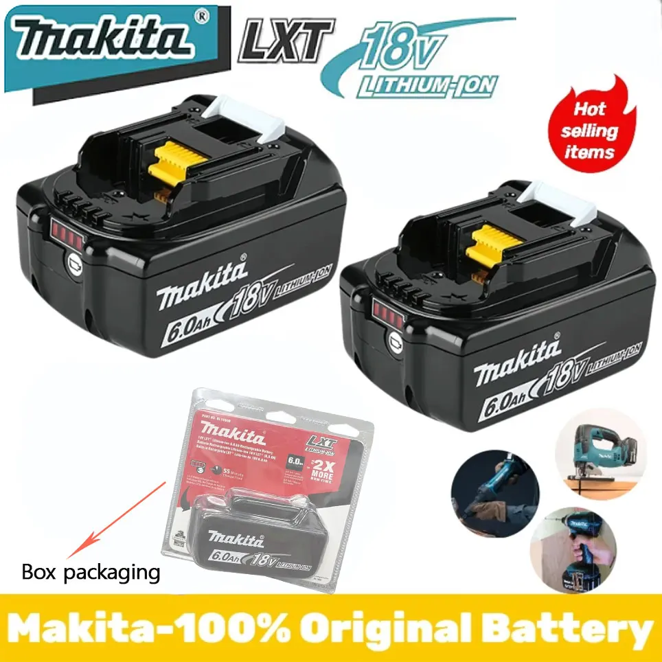 

100% original Makita 6.0Ah 18V Rechargeable Battery for Makita 18V BL1830 BL1830B BL1840 BL1840B BL1850 BL1850B Power Tools