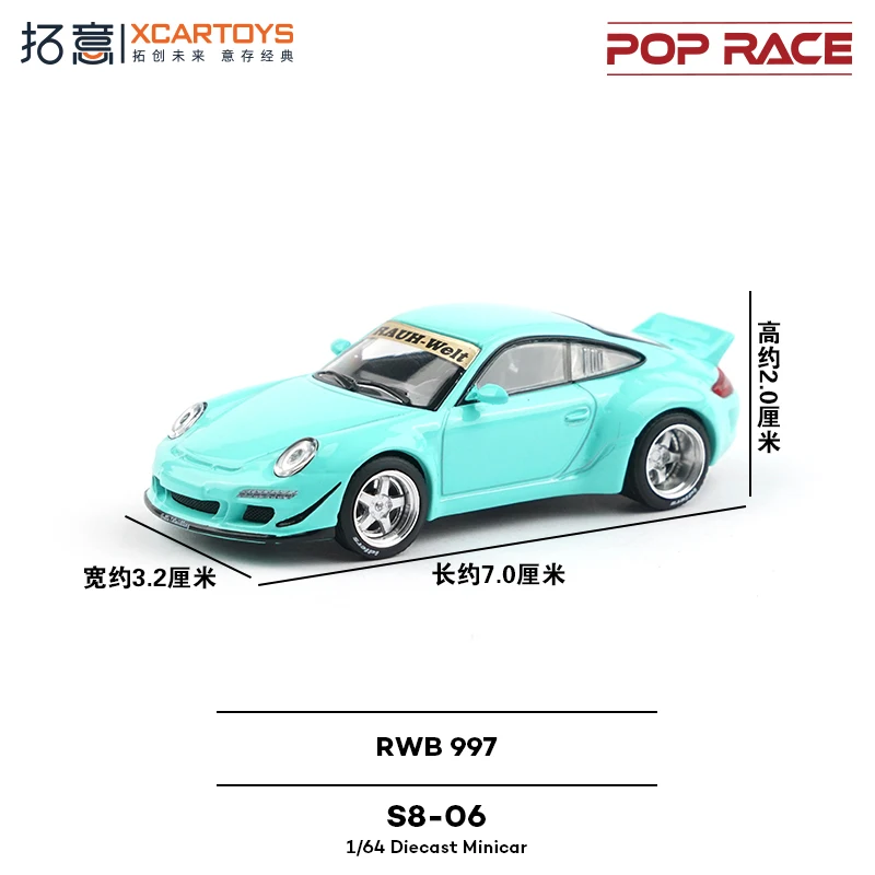 ダイキャスト 1/64スケール ポルシェ RWB 997 レーシング 合金製 車模型 コレクション おもちゃ ギフト 記念品 ディスプレイ 飾り
