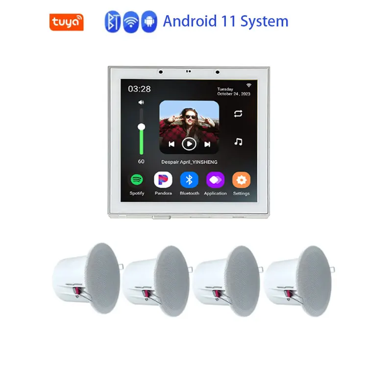 Android 11 System Sets Tuya Smart Home Wall Amplifier WiFi Alexa  Control  Remote Control Your Kinds of TUYA Smart Amplificador