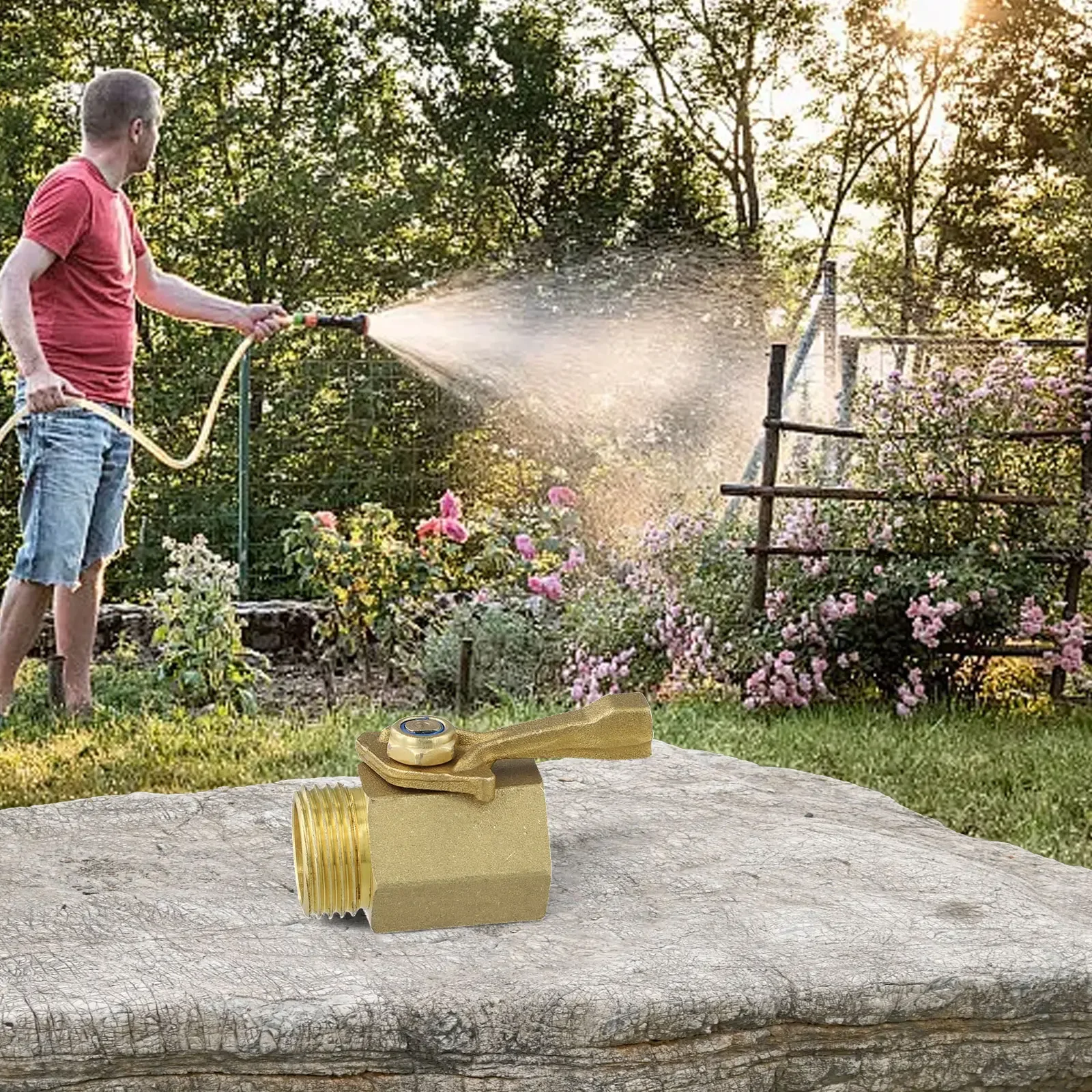 34 Inch Premium Brass Shutoff Valve Designed to Enhance Your Garden Hose Performance with Secure Connections and Comfort