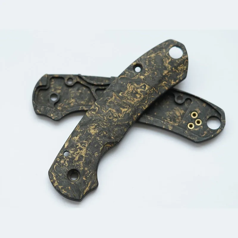 1 Pair Custom Made Brass+Forged Carbon Fiber Handle Scales for Spyderco C223 Para3 Knives