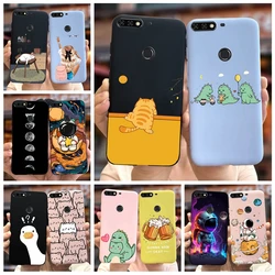 For Huawei Y7 2018 Case Y7 Prime 2018 Cute Cartoon Painted Back Cover For Huawei Y7 Pro 2018 Y7Prime 2018 Phone Case Soft Fundas