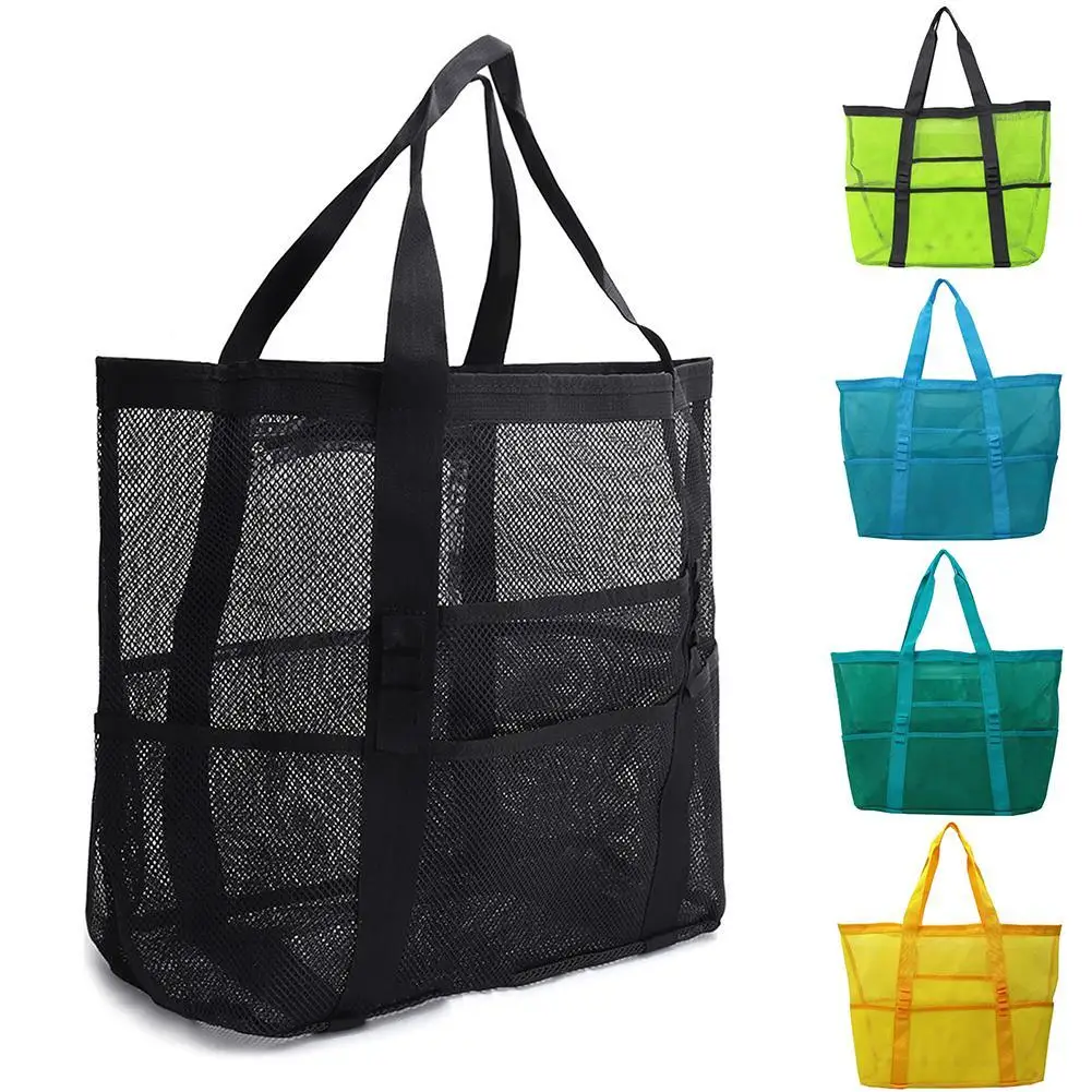 Summer Large Beach Bag For Towels Mesh Durable Travel Handbag Toys Organizer Underwear Swimming Storage Bag