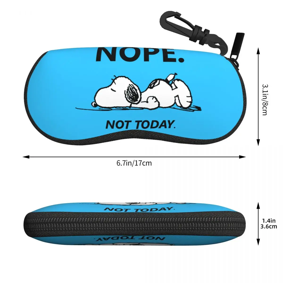 Custom Snoopys Nope Not Today Eyeglass Glasses Case Women Men Soft Sunglasses Protective Box