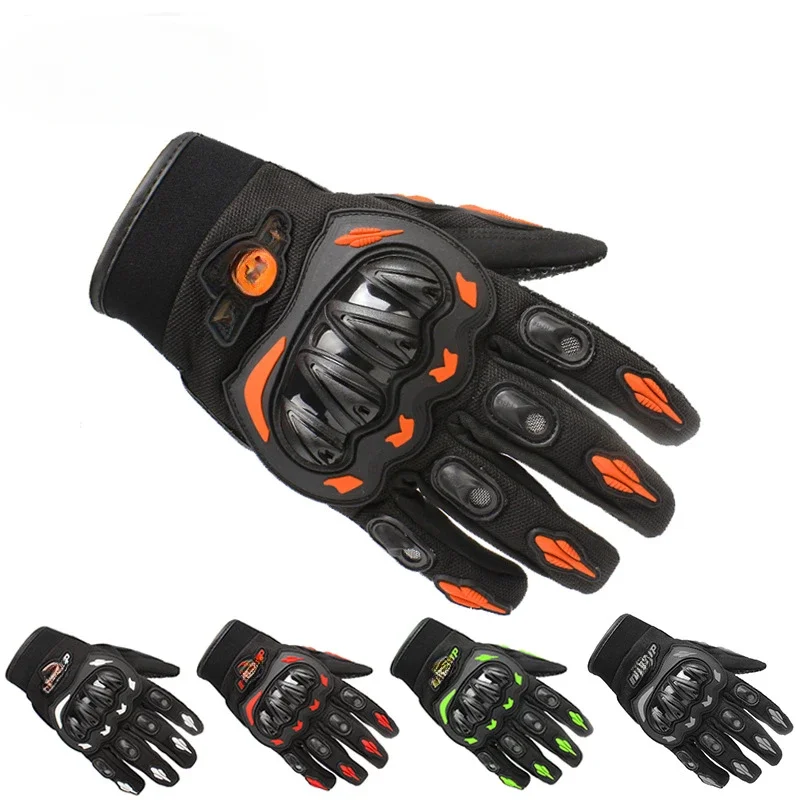 Motorcycle racing gloves, men's anti fall, breathable all finger rider touch screen gloves, suitable for all seasons