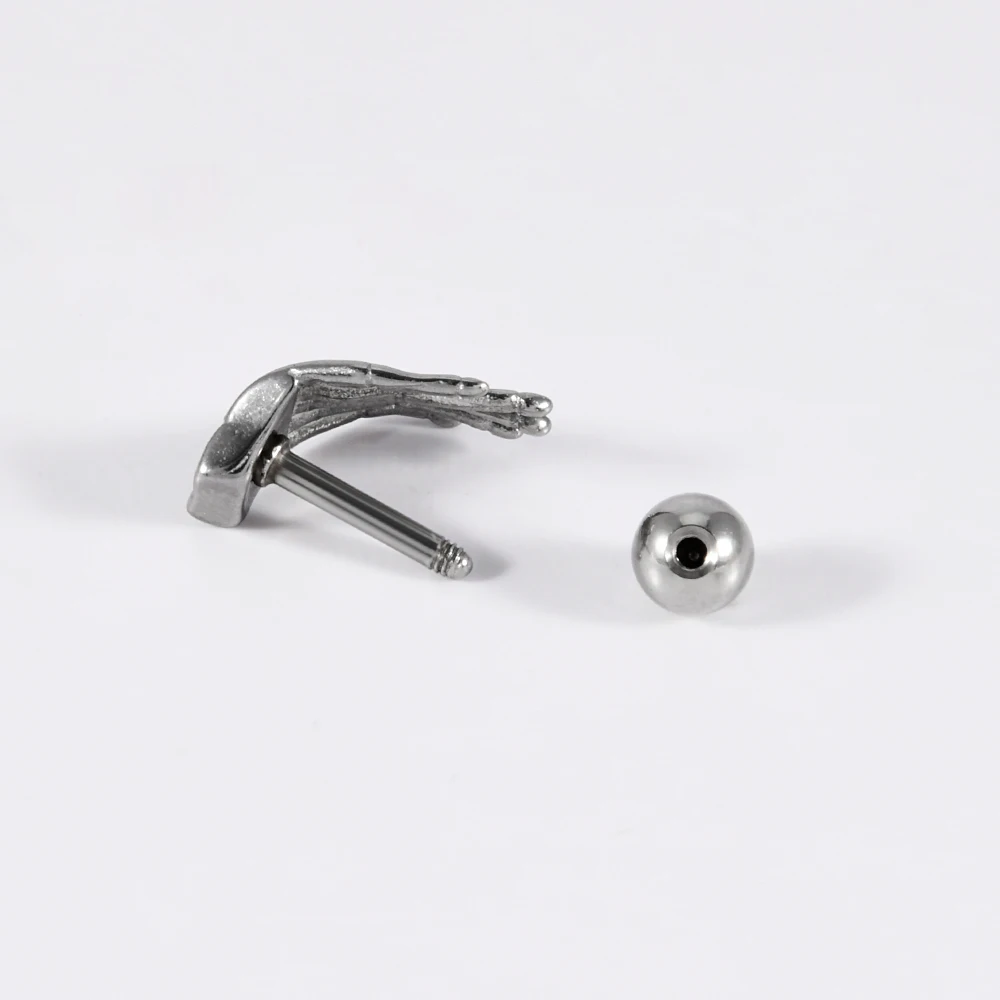 Surgical Steel Skeleton Hand Labret Lip Stud, Body Piercing