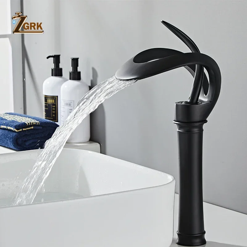 Brass Bathroom Faucet Creative Hot and Cold Sink Water Taps Increased Waterfall Faucet Toilet Above Counter Basin Taps