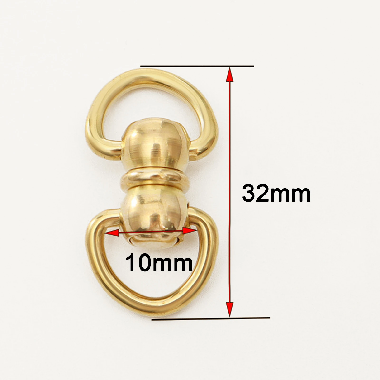 

2Pcs Brass Swivel Double Rings Connector for Handbag Leather Craft Straps Chain Small Carabiners Clasp Hardware Accessories