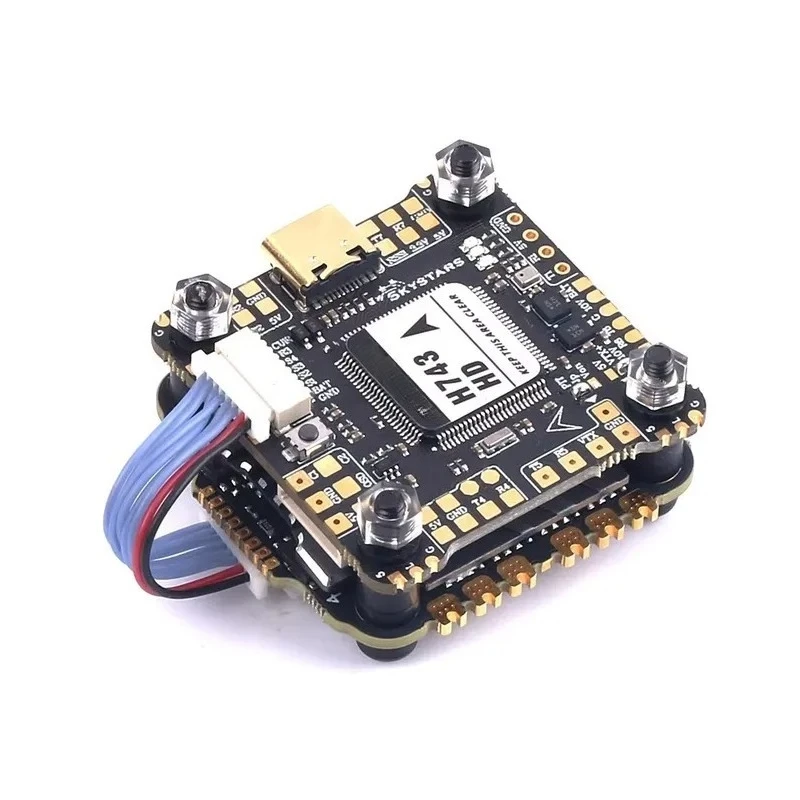 SKYSTARS H743 Dual Gyro Flight Controller Stack with KM60 60A BLHELI_32 4-in-1 ESC for RC FPV