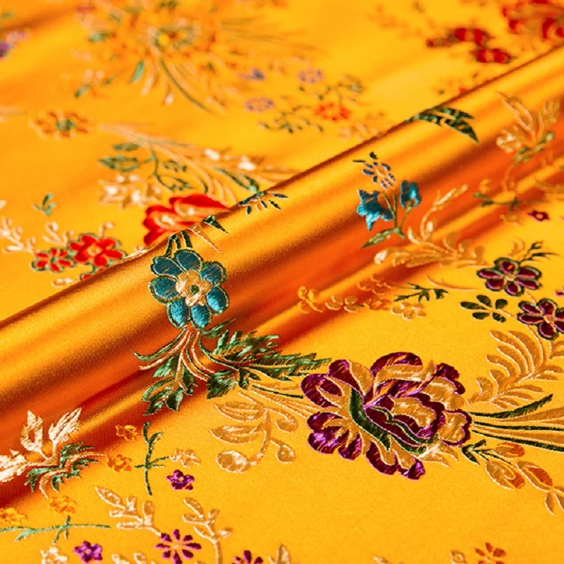 For Sewing Cheongsam and Kimono Material for DIY Pattern Fabric Flower Fabrics Brocade Jacquard Satin Fabric Other Fabric Warp