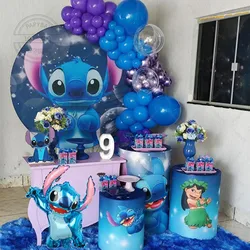 53 sztuki Disney Stitch ciemnoniebieskie numery z motywem z balonów foliowych girlandy dla dzieci materiały do dekoracji przyjęcia urodzinowego Baby Shower