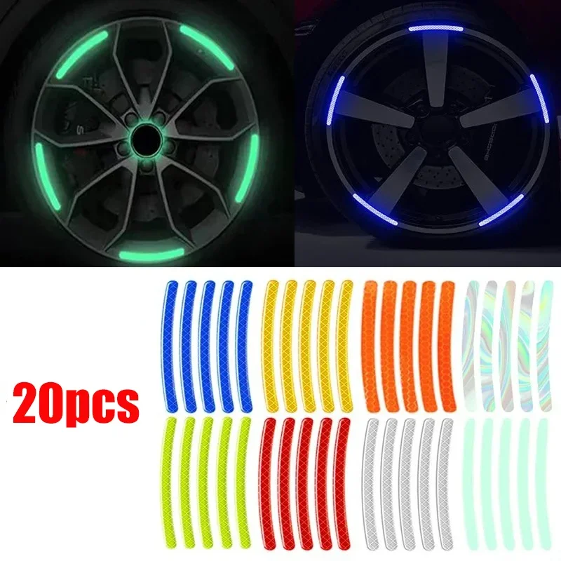40 Stück Auto Motorrad Rad reflektierende Streifen bunte Nabe Aufkleber Auto Styling Aufkleber Aufkleber Auto Moto Dekor Aufkleber Zubehör