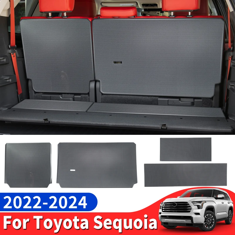 Applicable to 2022 2023 2024 Toyota Sequoia Seat Back Anti-Kick Panel Carbon Fiber Pattern Internal Modification Accessories