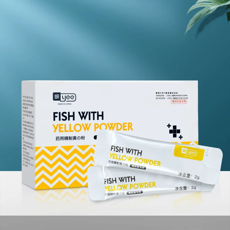 

YEE AquaMedic Желтый порошок Антибактериальное лечение широкого спектра для Ичи, грибов и бактериальных инфекций в золотой рыбке, аквариуме для кои и рыбы