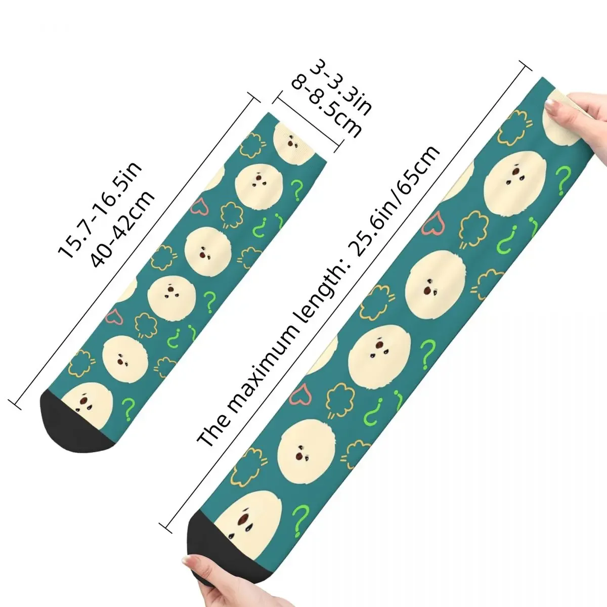 Chaussettes unisexes bichon frisé pour chien, chaussettes mignonnes pour chiot, absorbant la sueur, tube moyen, chaussette en élan respirante, drôle, heureux, hip-hop