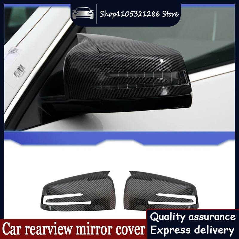 Rearview mirror cover in ABS carbon fiber glossy black style suitable for Mercedes-Benz W204 E W212 W176 W246 CLS C218 GLA X156