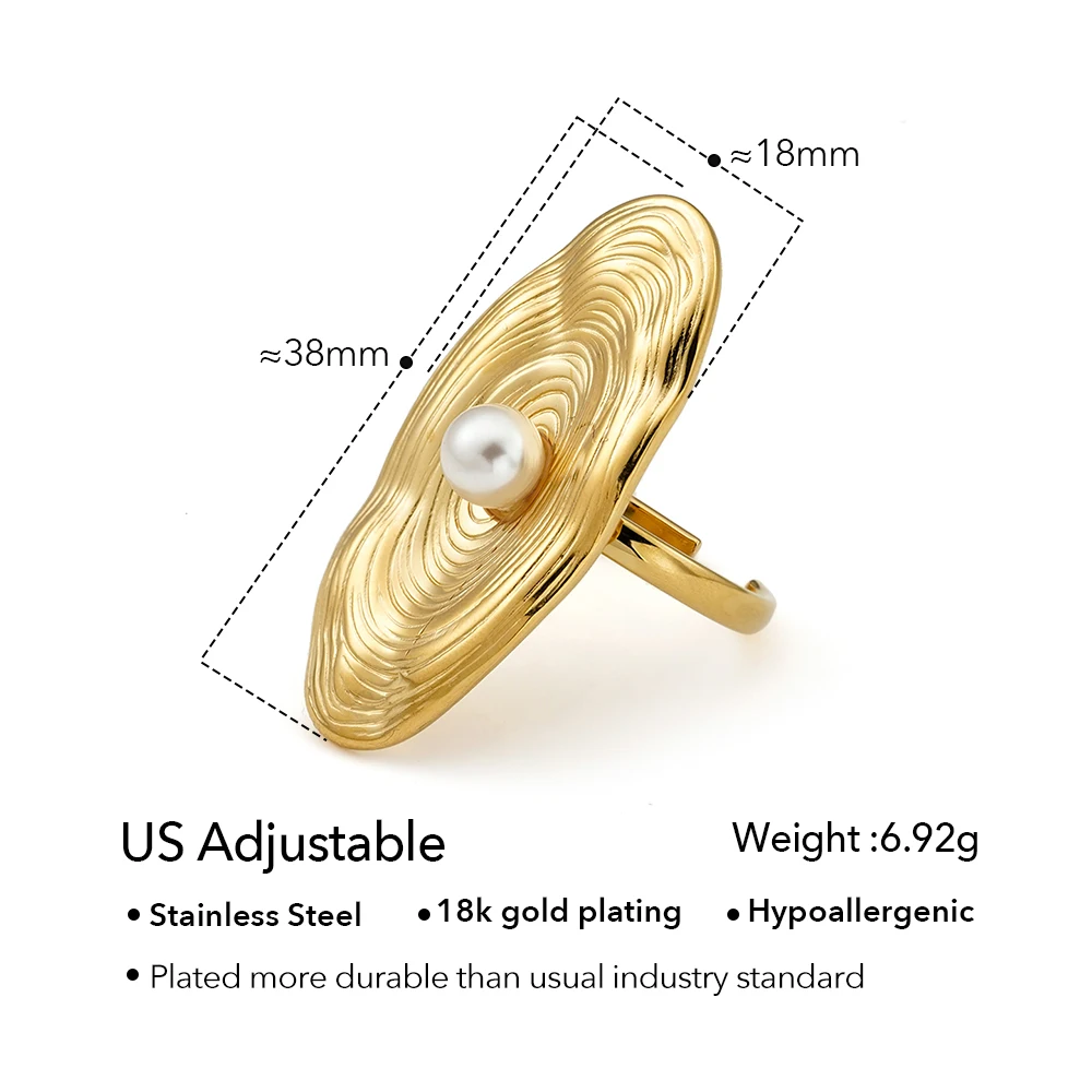 ENFASHION Anillos Mujer Irregular Growth Ring For Women Stainless steel 18K Plated Gold Fashion Cocktail Jewelry R254504