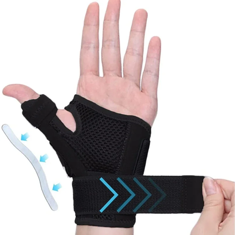 Flexível Splint Wrist Support Brace, protetor de polegar respirável, guarda se endireita e mão esquerda, artrite, tendinite, 1pc