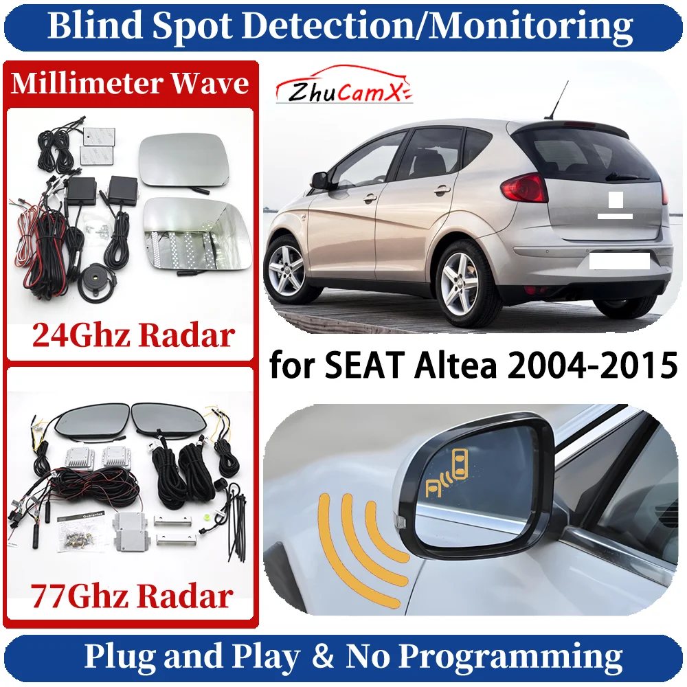 Car Blind Spot Monitoring/Detection System for SEAT Altea 2004-2015 OEM Night Driving Side Lane Change Warning Safe Assistant