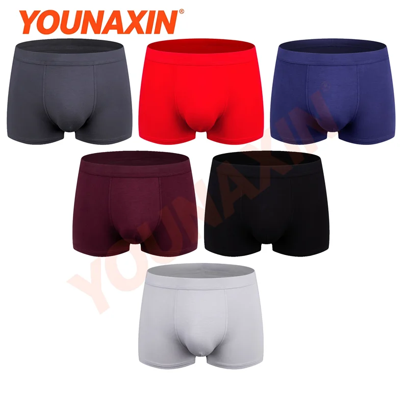 6 Pcs Men Big Size Modal Boxer Briefs Breathable Solid Underwear Plus Size Underpants Asian Size 2XL 3XL 4XL 5XL 6XL 7XL 8XL 9XL
