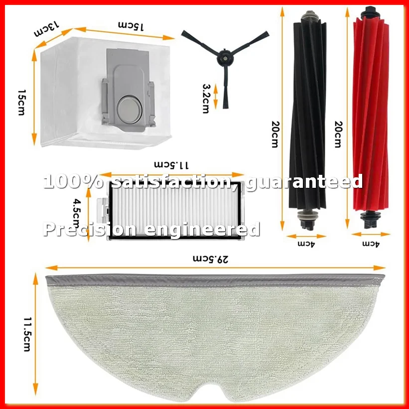 

Compatible for Q8 Max, Q8 Max+,Q5 Pro,Replacement Parts Accessories Main Side Brush Hepa Filter Mop Dust Bag-ROWI