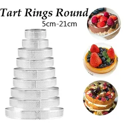 4cm-21cm Tart Rings Round Stainless Steel Tart Ring for Baking Nonstick Metal Round Cake Ring Pastry Dessert Mousse Making Tool
