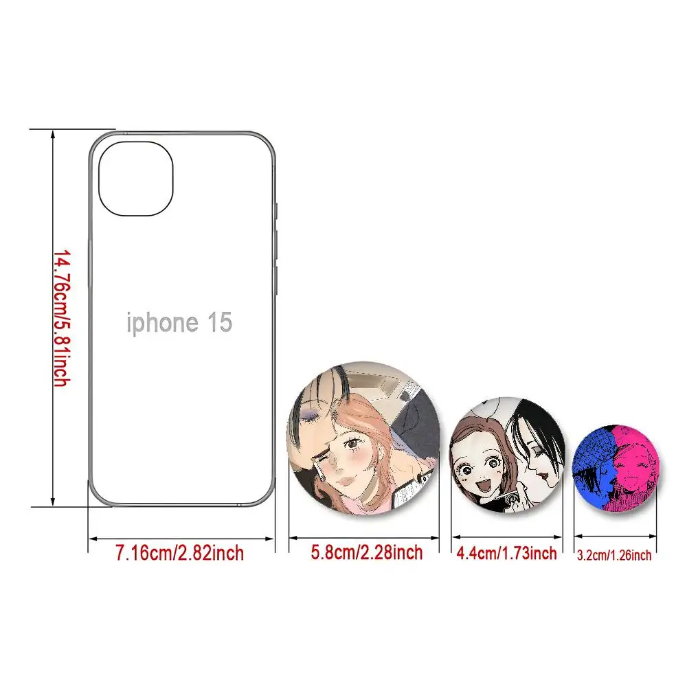Girls Oosaki Nana And Hachi Badges Round Brooch Cute Cartoon Idol Cosplay Badges DIY Backpack Clothing Jewelry Pins view 3